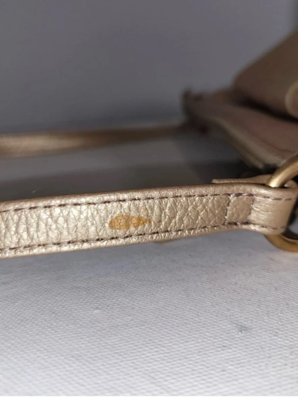 Fossil Metallic Crossbody Bag Bronze Gold Leather Vintage Y2K